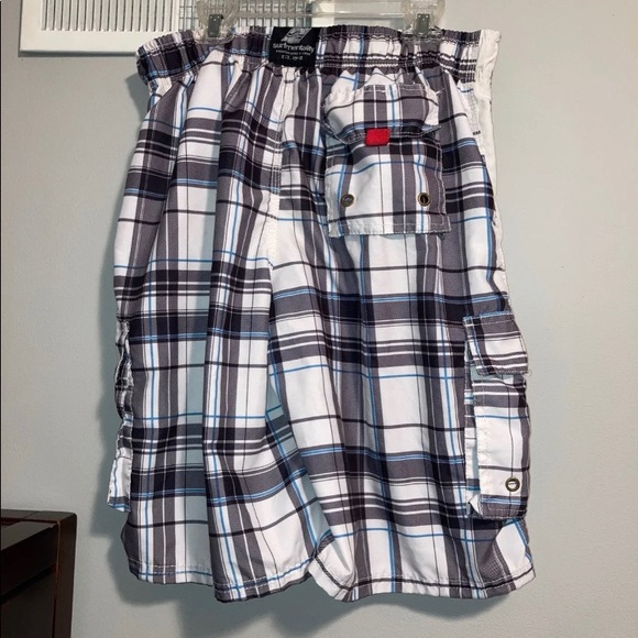 surfmentality Plaid Swim Trunks. Size: M - Picture 2 of 2